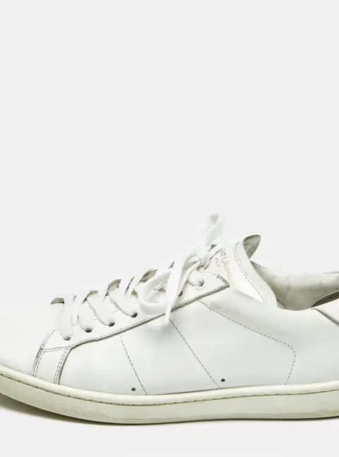 Saint Laurent Paris Size 40 White Leather Lace Up Sneakers