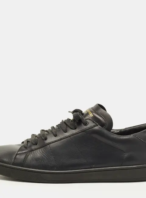 Saint Laurent Court Classic Size 45 Black Leather Low Top Sneakers