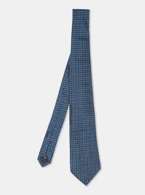 Salvatore Ferragamo Blue Diamond Patterned Silk Tie