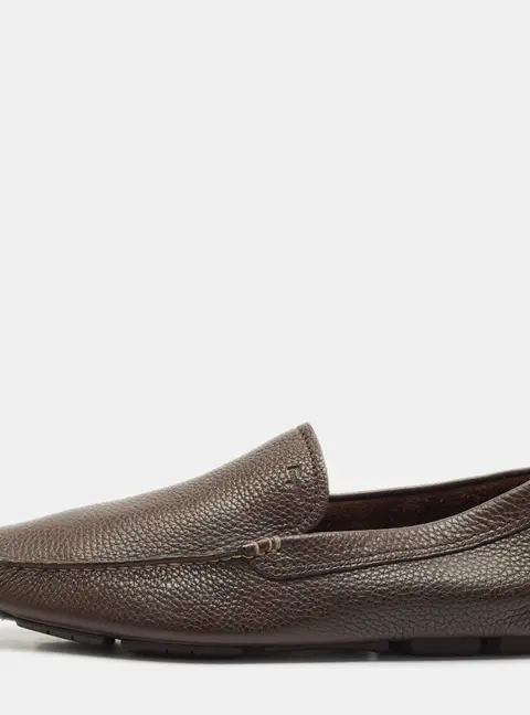 Salvatore Ferragamo Brown Leather Slip On Loafers Size 42.5