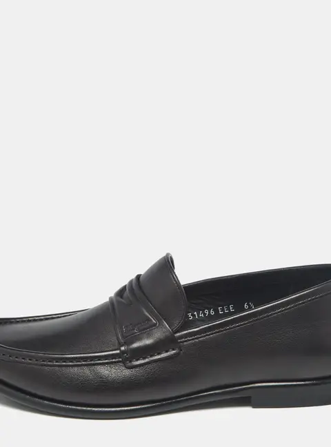 Salvatore Ferragamo Black Leather Slip On Loafers Size 40.5