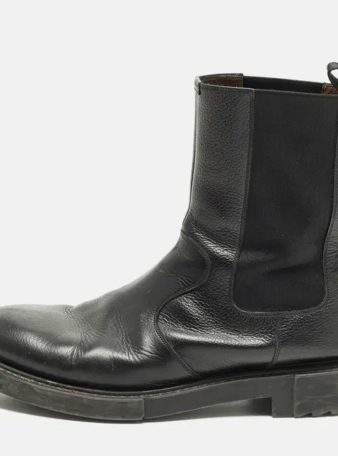 Salvatore Ferragamo Size 45 Black Leather Chelsea Boots