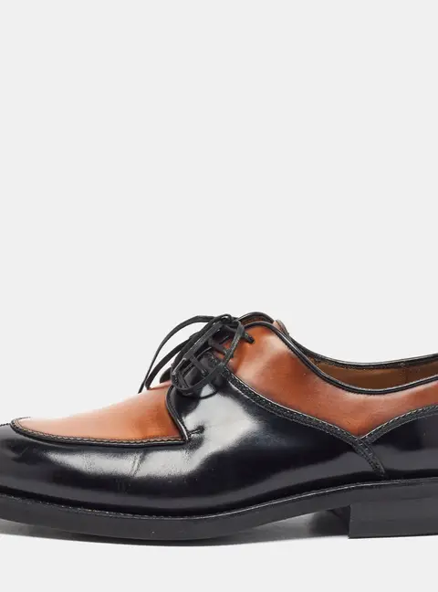 Salvatore Ferragamo Tramezza Size 42 Brown/Black Leather Derby