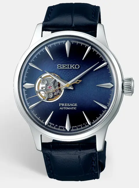 Seiko Presage SSA405J1 Blue Dial Stainless Steel Leather Men's Wristwatch 40.5mm