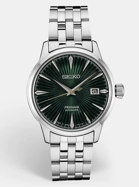 Seiko Presage SRPE15J1 Green Dial Stainless Steel Men's Wristwatch 40.5 mm