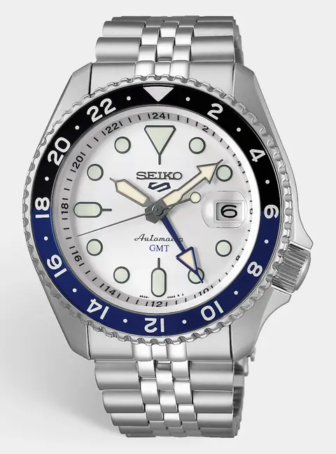 Seiko 5 sports SSK033K1 White Dial Stainless Steel Men's Wristwatch 42.5 mm