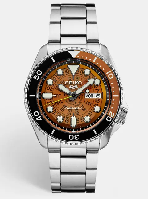 Seiko 5 sports SRPJ47K1 Brown Dial Stainless Steel Men's Wristwatch 42.5 mm