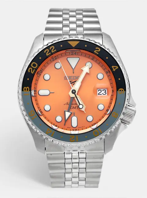 Seiko 5 sports SSK005K1 Orange Dial Stainless Steel Men's Wristwatch 42.5 mm
