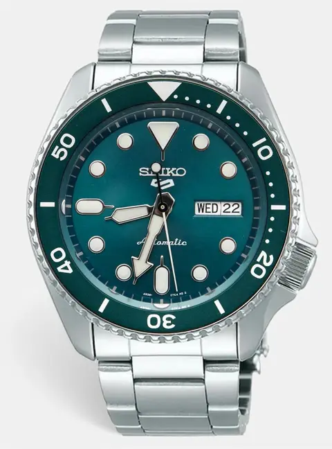 Seiko 5 Sports SRPD61K1 Green Dial Stainless Steel Men's Wristwatch 42.5mm