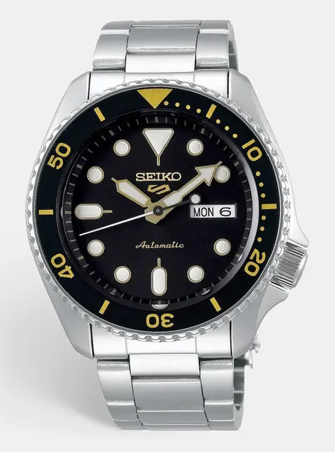 Seiko 5 Sport SRPD57K1 Black Stainless Steel Men's Wristwatch 42 mm