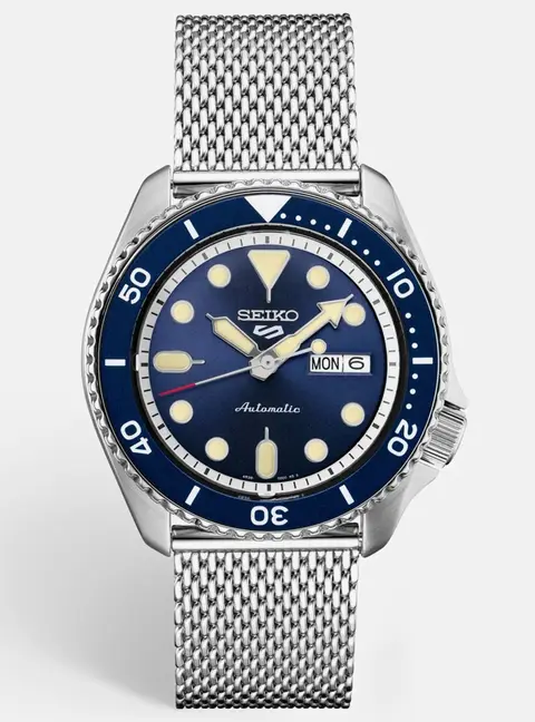 Seiko 5 Sport SRPD63K1 Blue Dial Stainless Steel Men's Wristwatch 42.50 mm