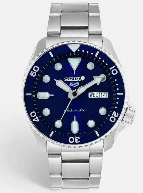 Seiko 5 Sport SRPD51K1 Blue Dial Stainless Steel Men's Wristwatch 42.50 mm