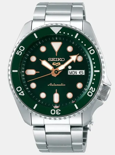 Seiko 5 Sport SRPD63K1 Green Dial Stainless Steel Men's Wristwatch 42.50mm