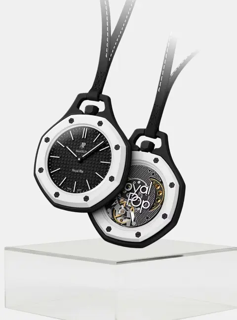 Swatch x Audemars Piguet Royal Pop Ocho Negro Black Ceramic Bioceramic Mechanical Wristwatch 40mm