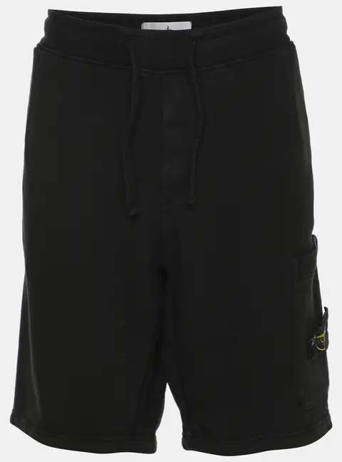 Stone Island Black Jersey Logo Patch Short XL