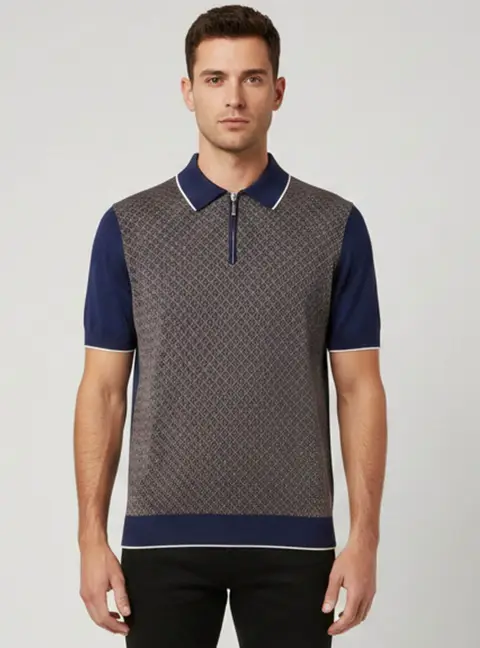 Stefano Ricci Navy Blue Cotton Knit Short Sleeve M