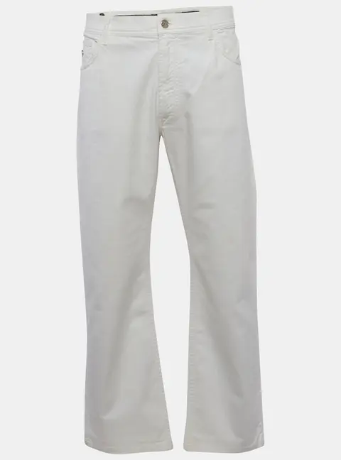 Stefano Ricci White Denim Straight Fit Jeans L/Waist 37"