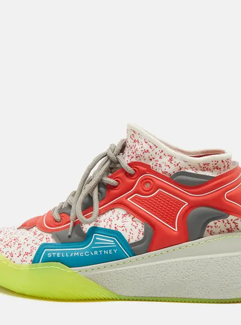 Stella McCartney Trainer Size 43 Multicolor Faux Leather and Knit Fabric Lace Up Sneakers
