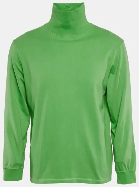 Supreme Green Embroidered Cotton Turtle Neck Sweatshirt S