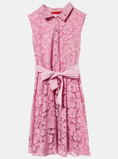 CH Carolina Herrera Kids Pink Lace Bow Detail Dress Size 10 Yrs