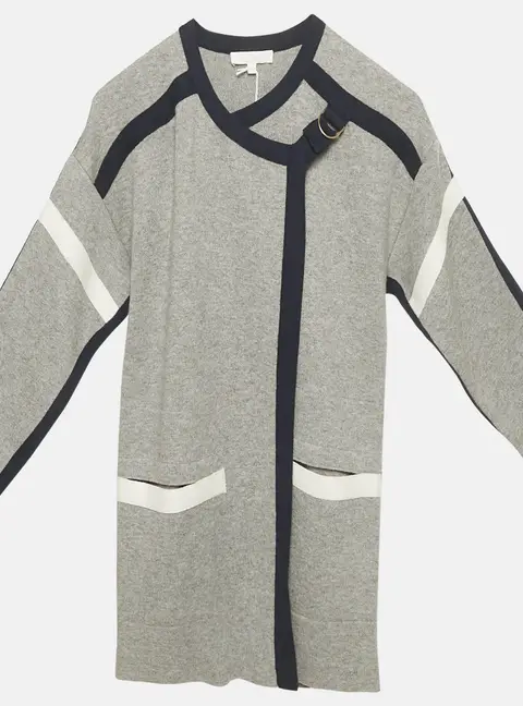Chlo&eacute; Kids Grey Knit Crossover Jacket 6Yrs
