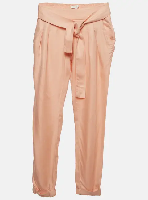 Chloe Peach Gabardine Tie Up Trousers 8 Yrs