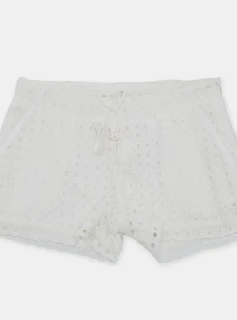 Chloe Kids White Broderie Anglaise Cotton Shorts 6Yrs