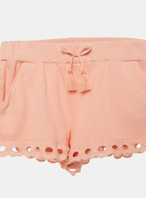 Chloe Kids Orange Lace Inserts Cotton Shorts 6Yrs