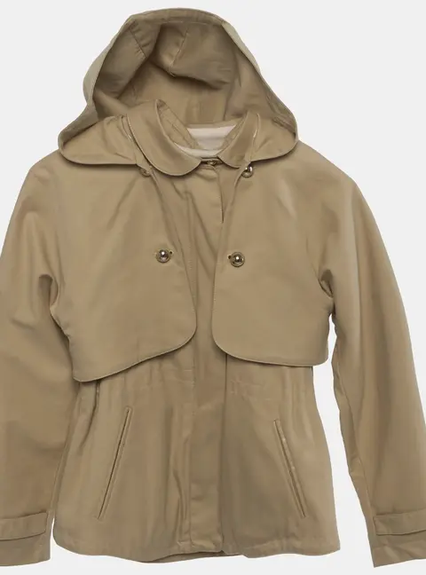 Chloe Kids Beige Gabardine Detachable Hood Jacket 10 Yrs