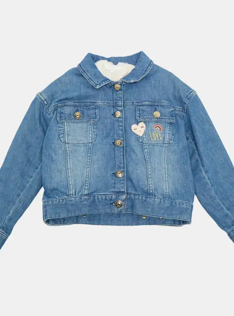 Chloe Blue Denim Removable Faux Fur Lining Jacket 6 Yrs