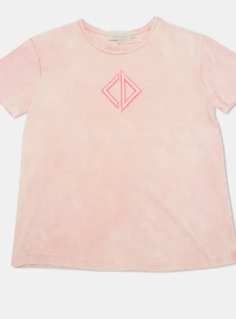 Christian Dior Kids  Pink Tie Dye Jersey Short Sleeve Top 12 Yrs