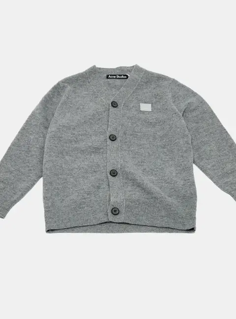 Acne Studios Kids Grey Wool Knit Cardigan 4-6Yrs
