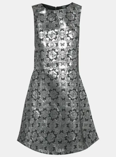 Armani Junior Silver Butterfly Jacquard Short Dress 16 Yrs