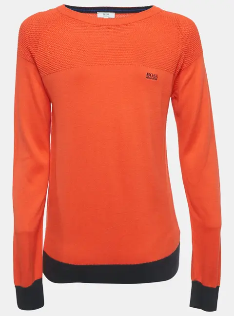 Boss By Hugo Boss Kids Orange Cotton Knit Sweatshirt 14Yrs