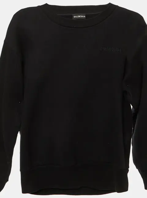 Balenciaga Kids Black Logo Print Cotton Sweatshirt Size 6 Yrs
