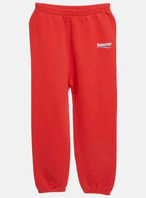 Balenciaga Kids Red Logo Graphic Jersey Knit Joggers 8 Yrs