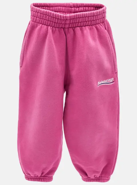 Balenciaga Fuchsia Pink Cotton Knit Political Campaign  Joggers 2 Yrs