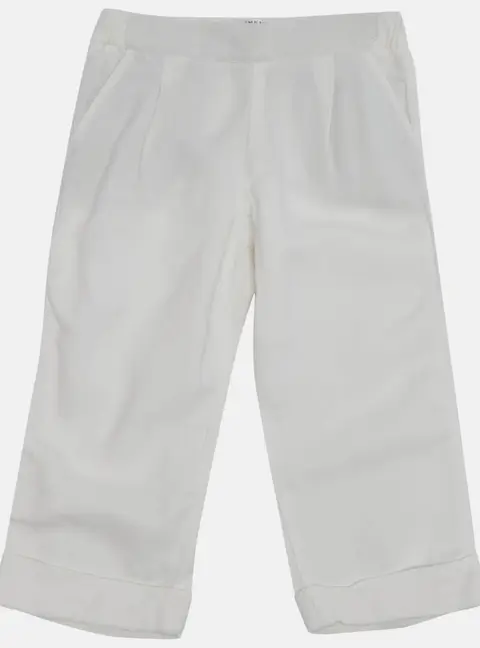 Brunello Cucinelli White Crepe Trousers 4Yrs