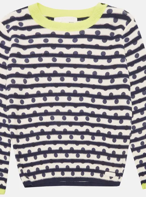 Burberry Children White/Navy Blue Cotton Full Sleeve Sweater 8 Yrs