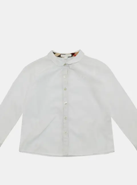 Burberry Children White Cotton Shirt 8 Yrs