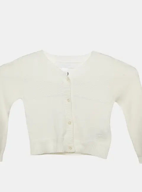 Burberry Children White Knitted Long Sleeves Cardigan 12M