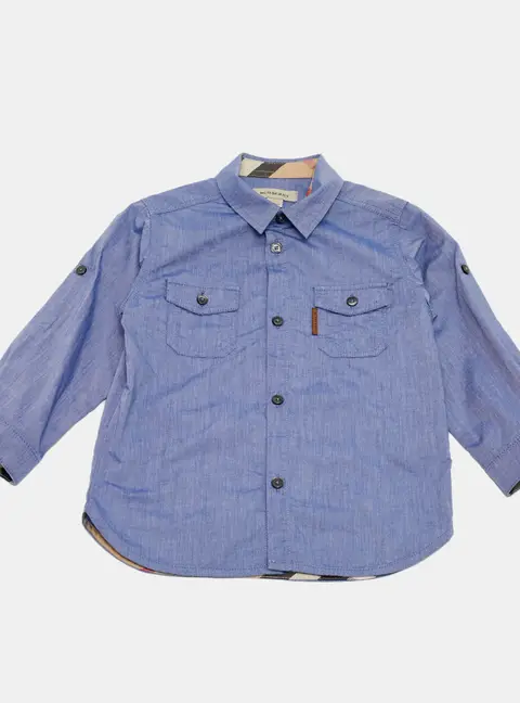 Burberry Kids Blue Chambray Shirt 2 Yrs