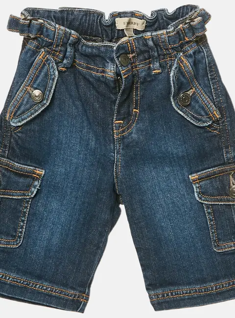 Burberry Kids Faded Denim Cargo Pants 3 Yrs