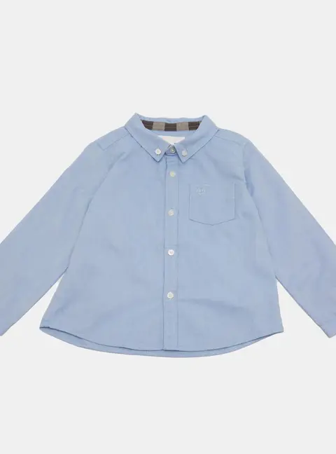 Burberry Children Blue Cotton Long Sleeve Shirt 2Y