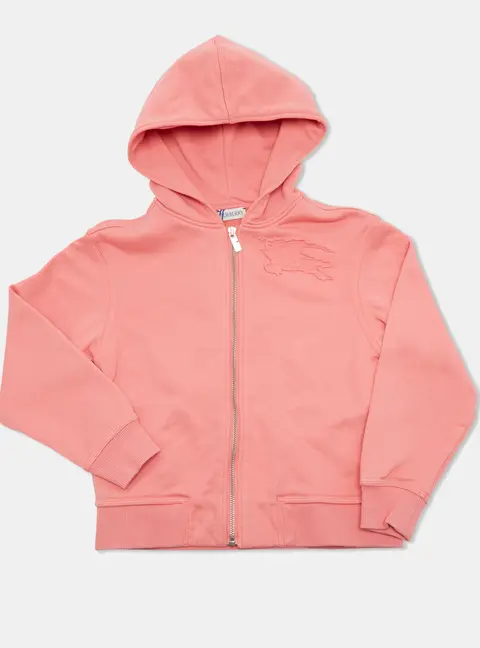 Burberry Kids Pink Logo Embroidered Cotton Zip-Up Jacket 8Yrs
