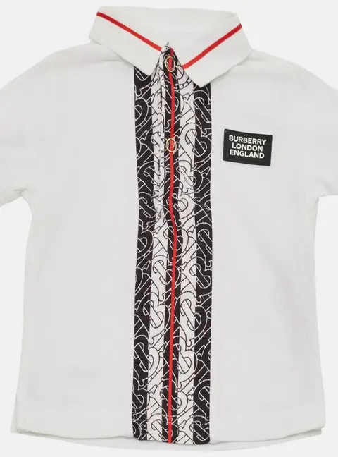 Burberry White Logo Detail Cotton Knit T-Shirt 18M