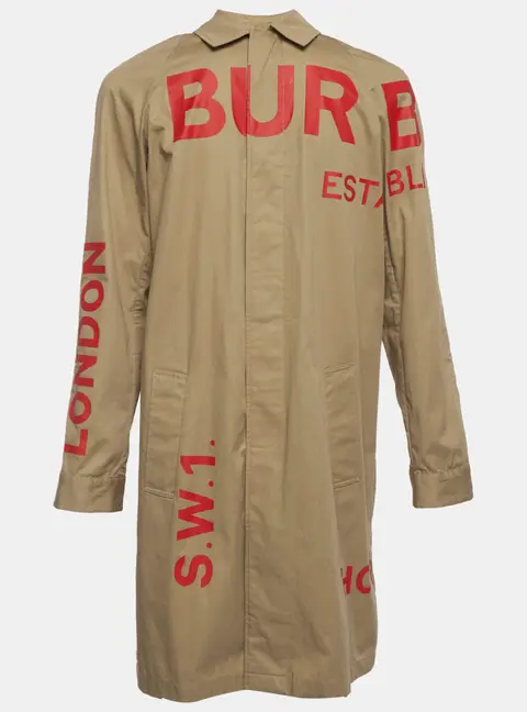 Burberry Kids Beige Gabardine Horseferry Graphic Trench Coat 14 Yrs