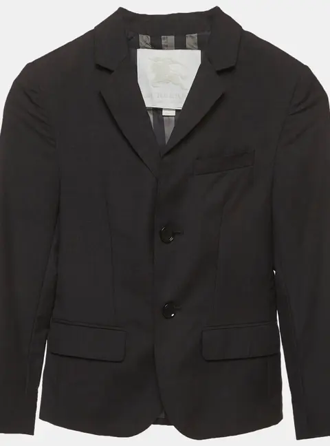 Burberry Kids Grey Wool Tailored Single Breasted Blazer 8 Yrs