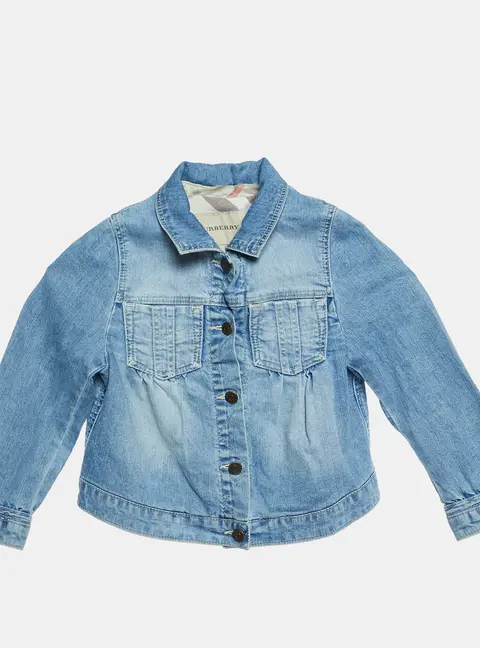 Burberry Kids Blue Washed Denim Full Sleeve Top 3 Yrs