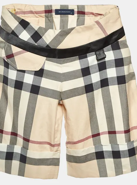 Burberry Kids Beige Vintage Check Cotton Short 10 Yrs